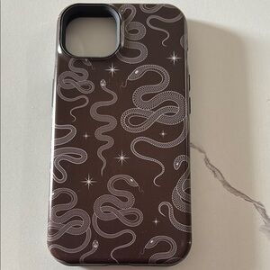 Brown Snake Pattern iPhone Case with Matte Finish